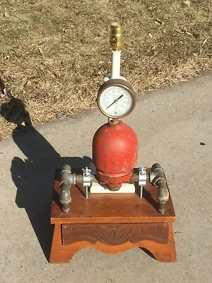 Custom Industrial / Steampunk Lamp Vintage Salvaged Parts -  Wood & Steel • $97.99