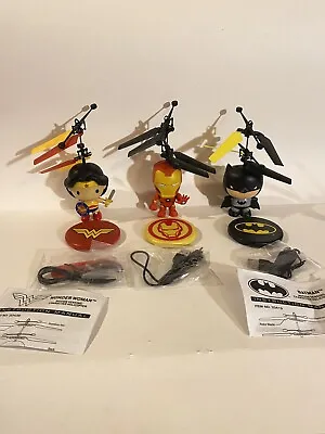 World Tech Toy Lot Helicopter Batman Ironman WW 2CH IR RC Flying Action Figures • $38.76