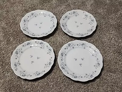 Vintage Johann Haviland Bavaria Set Of Four 10  Blue Garland Dinner Plates • £19.25