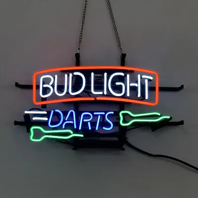 Bud Light Darts Neon Sign Light Budweiser Beer Bar Pub Wall Hanging Art 17 X14  • $125