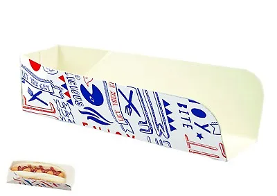 10 Hot Dog Trays Boxes Parties Bbqs Fast Food Packaging • £6.97