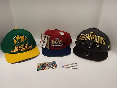 NBA Hat Lot Laphonso Ellis Auto NuggetsSonicsBucks New Era Mitchell Ness 950 • $27.74