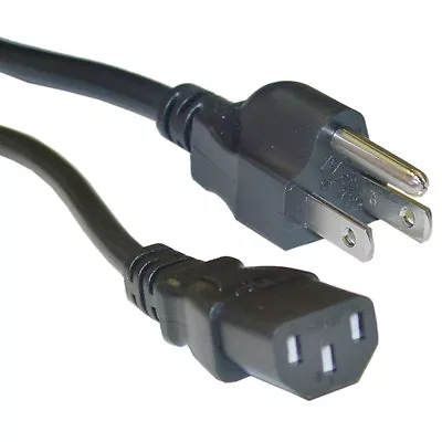 2 Unit Lot: 1 Ft 3-Prong Trapezoid Computer Power Cord Universal PC Power Cable • $5.49