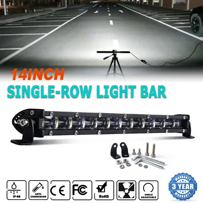 Silm 380W 14  Inch LED Work Light Bar Flood Spot SUV Truck SUV 4WD Offroad Lamp • $31.71