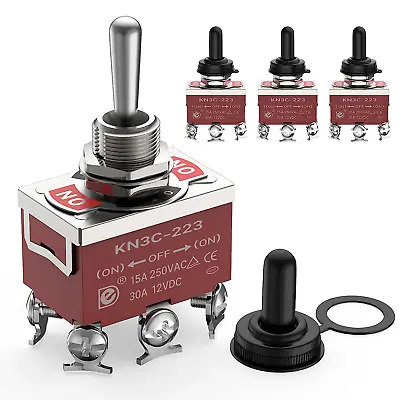 4Pcs Momentary Toggle Switch 12V DC 30A DPDT On-Off-(On) 6 Pin 3 Position Heavy. • $17.95