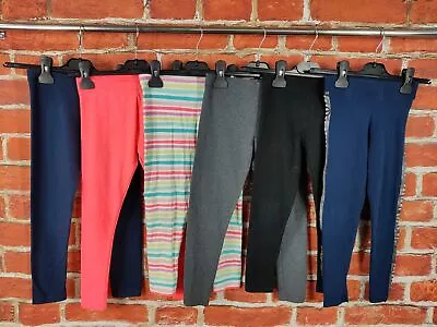 £14.99 • Buy Girls Bundle Age 6-7 Years Next M&s Leggings Set X6 Plain Stripe Casual 122cm