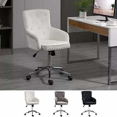 Home Office Chair Tufted Velvet Desk Chair W/ Nailhead Trim Adjustable Seat • $113.36