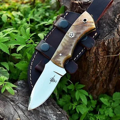 Custom Handmade D2 Steel Hunting And Skinning Knife With Ram  Horn Handle • $20.50