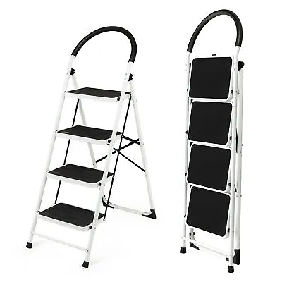 Costway 4 Step Ladder Folding Stool 330Lbs Capacity Industrial Lightweight • $69.99