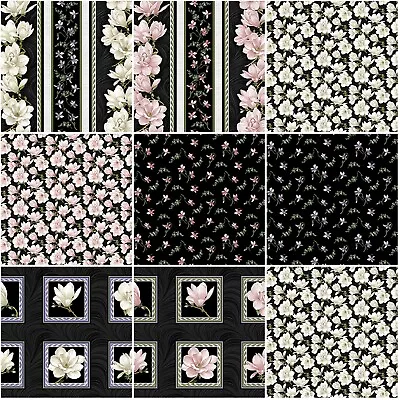 Magnolia Blooms Benartex Accent On Magnolias Cotton Fabric BTY BTHY  • $6.50