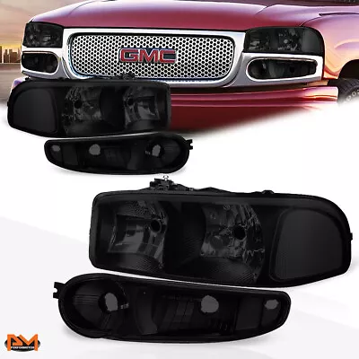 For 01-07 GMC Sierra/Yukon Denail Black Housing Smoked Lens Clear Side Headlight • $110.89