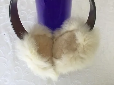 White Rabbit Fur Ear Muffs • $8