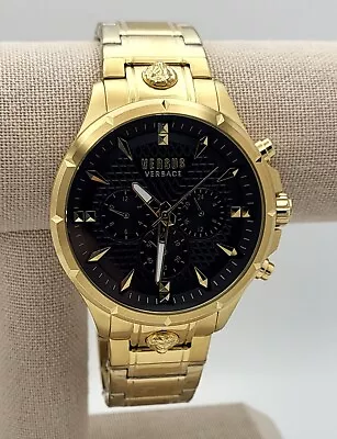 Versus Versace VSPBH7721 Men's Chronograph Lion Yellow Gold 45mm Bracelet Watch • $159.99