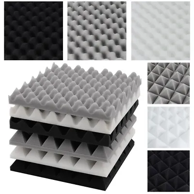 £14.95 • Buy 12/24pcs Acoustic Wall Panel Tiles Studio Sound Proofing Insulation Foam Pads UK