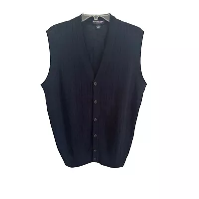 Roundtree & Yorke Men’s Navy Button Down Sweater Vest Large • $15.89