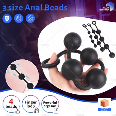 Giant Silicone Extra Large Big Anal Beads Dildo Dong Fat Butt Plug HUGE Sex Toy • $15.95