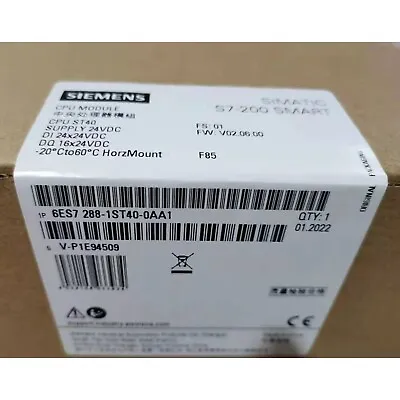 New Siemens 6ES7288-1ST40-0AA1 6ES7 288-1ST40-0AA1 SIMATIC S7-200 SMART CPU ST40 • $220.08