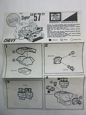 MPC Zingers Super 57 Chevy Instruction Sheet Kit 1654 Free Shipping • $8.25