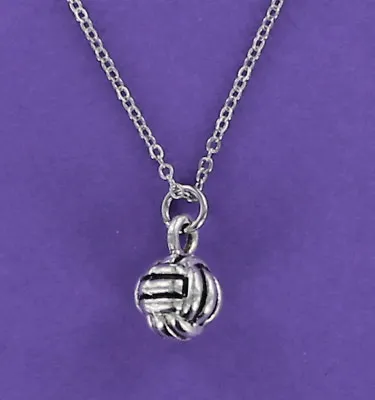 VOLLEYBALL Necklace - Pewter Charm Ball Sports Team Olympics Beach School NEW • $14