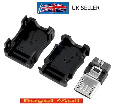 Micro USB 5 Pin T Port Male Plug Socket Connector & Plastic Cover X 1 UK #S31 • £2.19