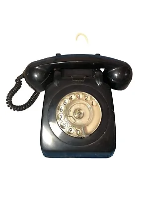 Retro 1960’s Gpo Tele 706 F Rotary Dial Telephone Black Vintage Need Rewire • £34.99