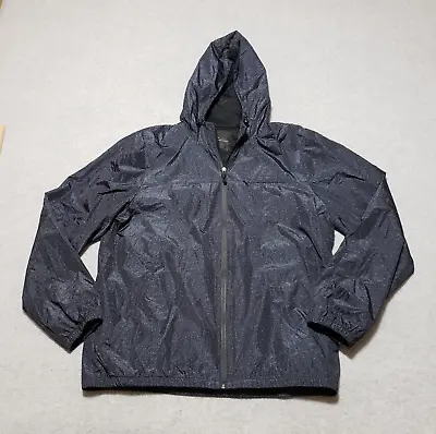 Marc Anthony Jacket Adult Blue/Black Hoodie Pocket Zipper Lightweight Peacoat • $8.82