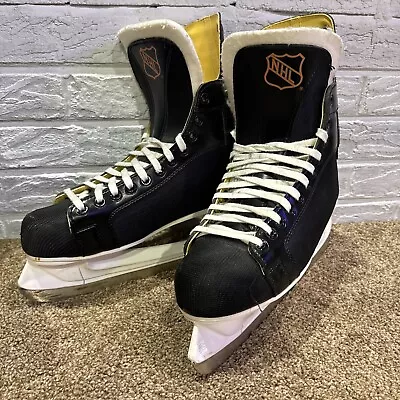 Vintage CCM Pro NHL Shield Crest Ice Hockey Skates Canada Senior Adult Size 10 • $99.99