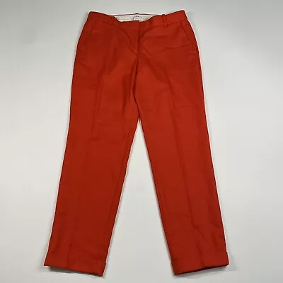 J.Crew Cafe Capri Pants Women’s Size 2 Orange 100% Wool Chino Measures 29x26 • $17.46