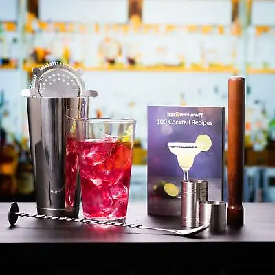 Luxury Home Cocktail Set With Book | Cocktail Shaker Gift Set Bar Set • £17.99