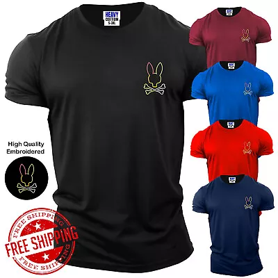 Embroidered Colored Bone Rabbit Sarcastic Mens Short Sleeve T Shirt New USA Gift • $20