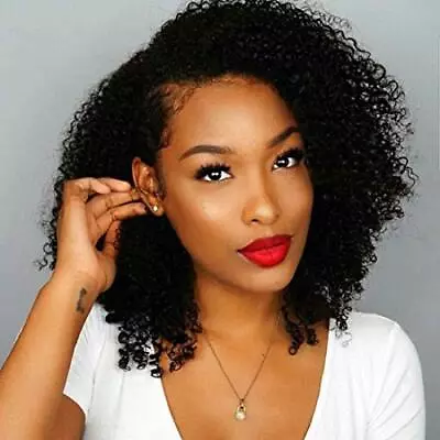  Mongolian Afro Kinky Curly Human Hair 3 Bundles (8 8/8/8 Inch Afro Curly Black • $85.05