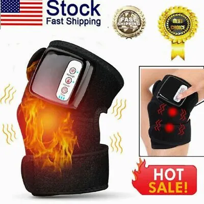 Rechargeable Electric Heating Vibration Knee Joint  Brace Leg Therapy Massager • $27.88