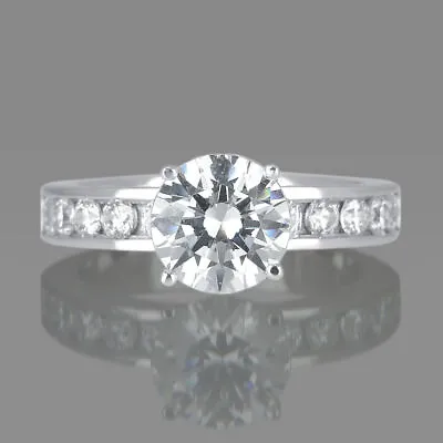 2 1/5 Carat D SI1 Shiny Diamond Engagement Ring Round Cut 14K White Gold • $3522.40