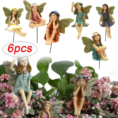 6x Fairy Garden Miniature Fairies Figurines Accessories Garden Yard Decor • £10.99
