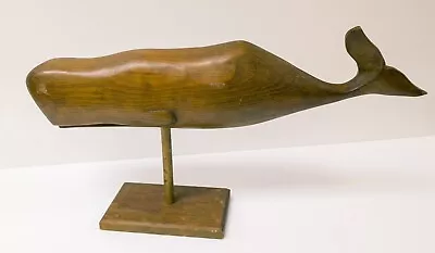 Vintage 20th Century Carved Oak Sperm Whale Figure Creative Carving Inc Repair • $350