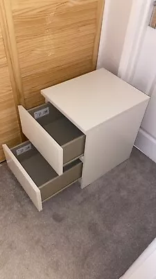 Ikea MALM Chest Of 2 Drawers  Bedroom & Living Room Drawer White 40x55cm • £45