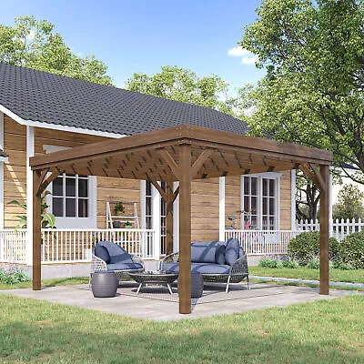 Outsunny 10' X 12' Outdoor Wood Pergola Gazebo With Stable Structure • $561.59