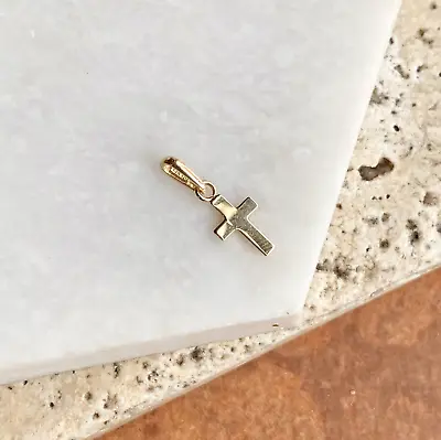 $27.99 • Buy 14KT Yellow Gold Tiny Baby Sized Cross Pendant Or Earring Use As Charm NEW 12mm