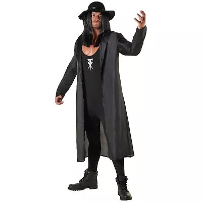 Licenced WWE The Undertaker Wrestler Fancy Dress Costume + Hat Adult Wrestling • £39.99