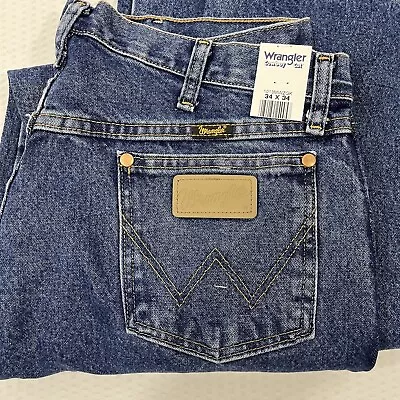 Wrangler Jeans Mens 34x34 Cowboy Cut Slim Fit Blue Denim NWT • $28