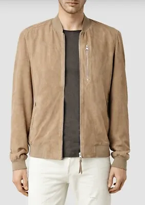 AllSaints Kemble Men's Suede Zip Up Bomber Jacket - BNWT • £312.73