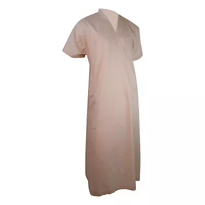 Hijaz Peach V-Neck Short Sleeve Casual Cotton Men's Thobe Arab Robe Dishdasha • $17.99