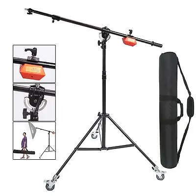 Photo Studio Heavy Duty Boom Stand With Wheels Counterweight And 120cm Bag UK • £127.99