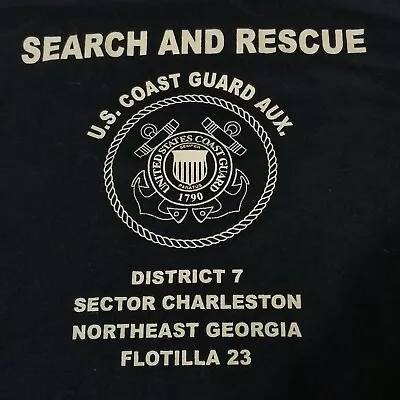 US Coast Guard Aux Search And Rescue District 7 T Shirt Size Large Flotilla 23  • $16.76