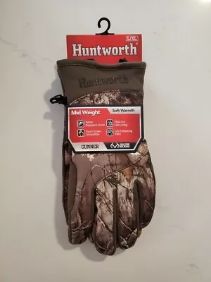 Huntworth Gunner Size L/XL RealTree Edge Hunting Camo Fur Like Lining Gloves • $11.50