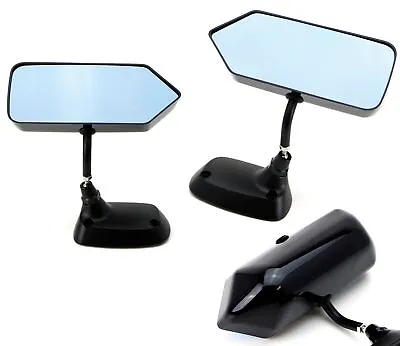 Black Universal F1 Style Side Mirrors W/Blue Glass For Acura Honda Mazda Toyota • $41.39