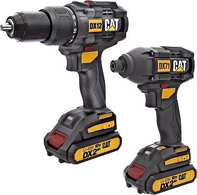 Cat® 18V 1 FOR ALL Cordless Hammer Drill & Impact Driver Combo Kit 2 Batteries • $209.99