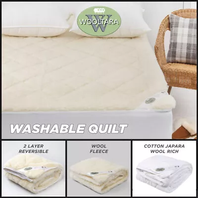 Mattress Topper Protector Washable Wool Fitted Underlay Single Double Queen King • $379