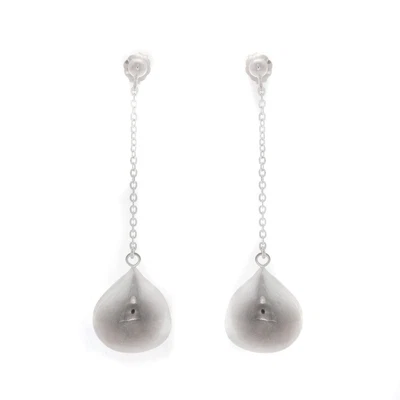 $0.99 • Buy QVC Sterling Silver Bold Puffed Teardrop Dangle Earrings SOLD OUT