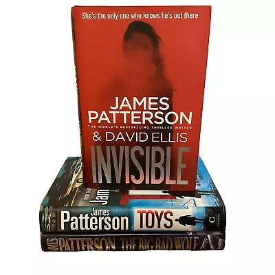 James Patterson Book Bulk Bundle X3 Toys Invisible Big Bad Wolf Large Hardcover • $18